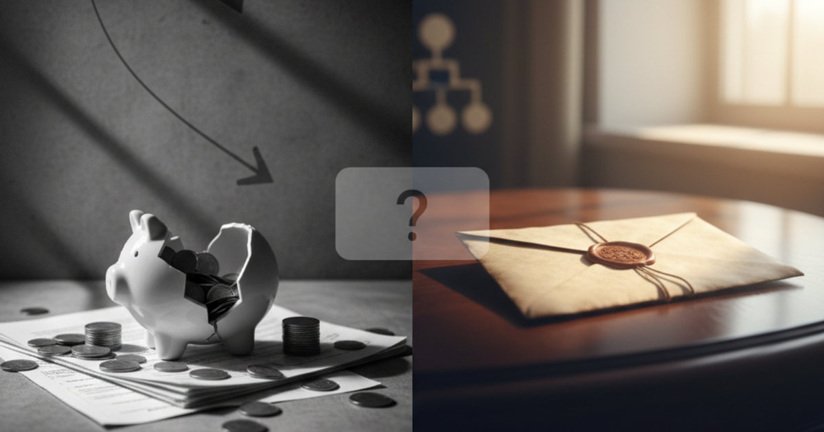 Ik ben failliet. Kan ik een erfenis verwerpen? Nee, dat is niet mogelijk!